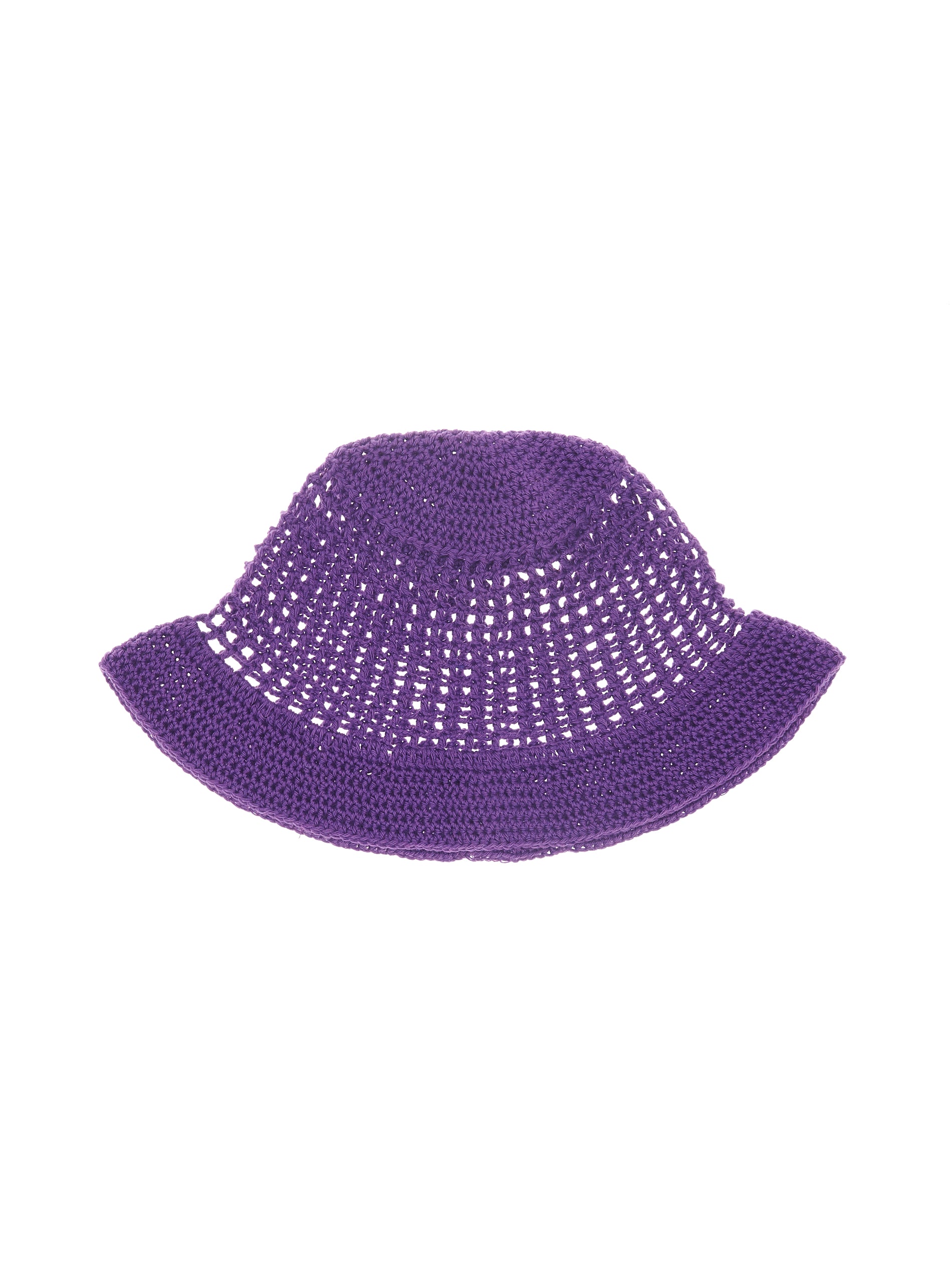 Openwork crochet bucket hat – purple